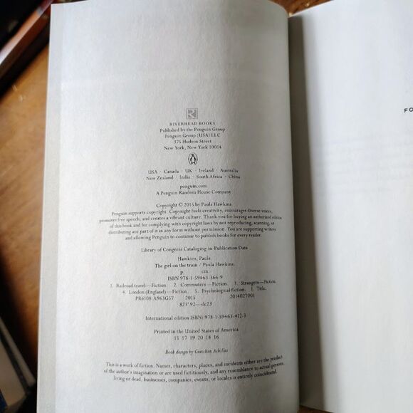 The Girl On The Train Hardcover Book 2015 Chiller Paula Hawkins 9781594633669 - Picture 3 of 6